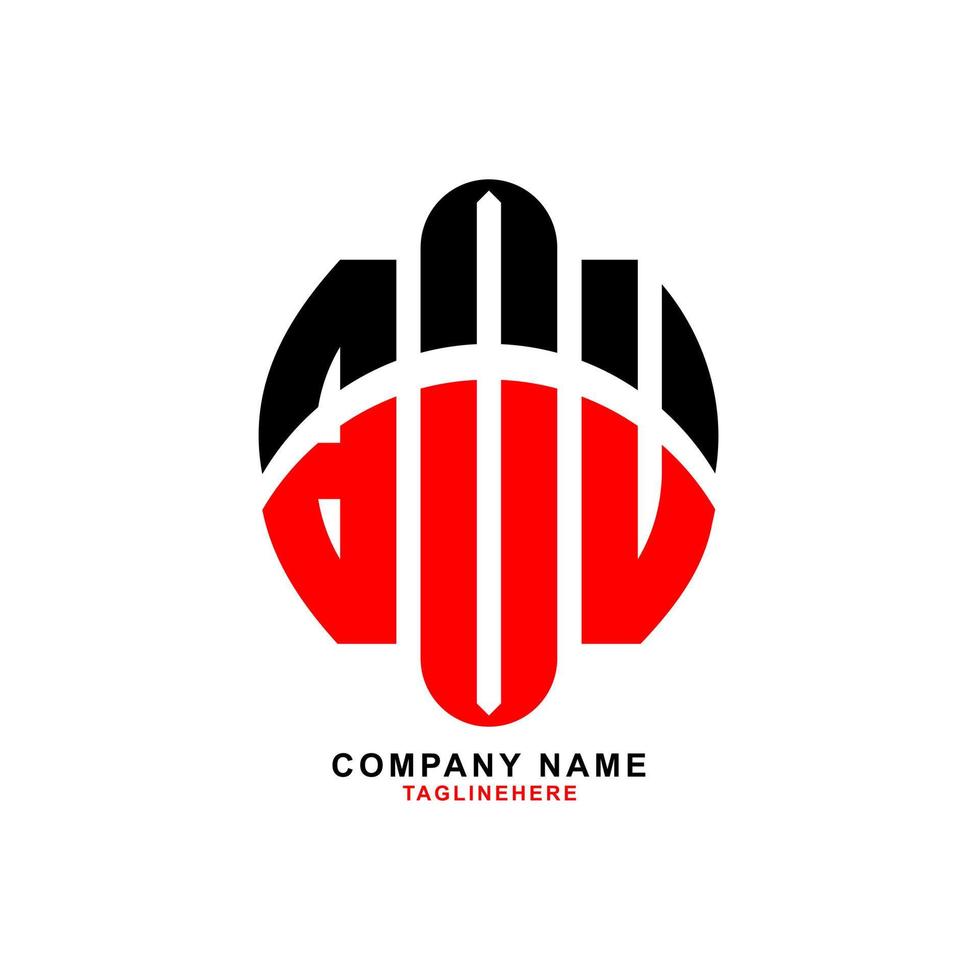 creative BOU letter logo design with white background vector