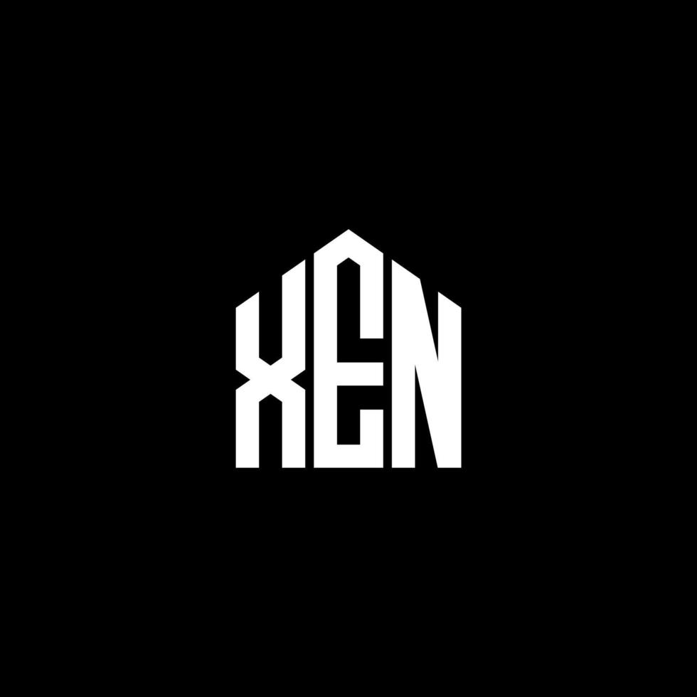 XEN letter logo design on BLACK background. XEN creative initials letter logo concept. XEN letter design. vector