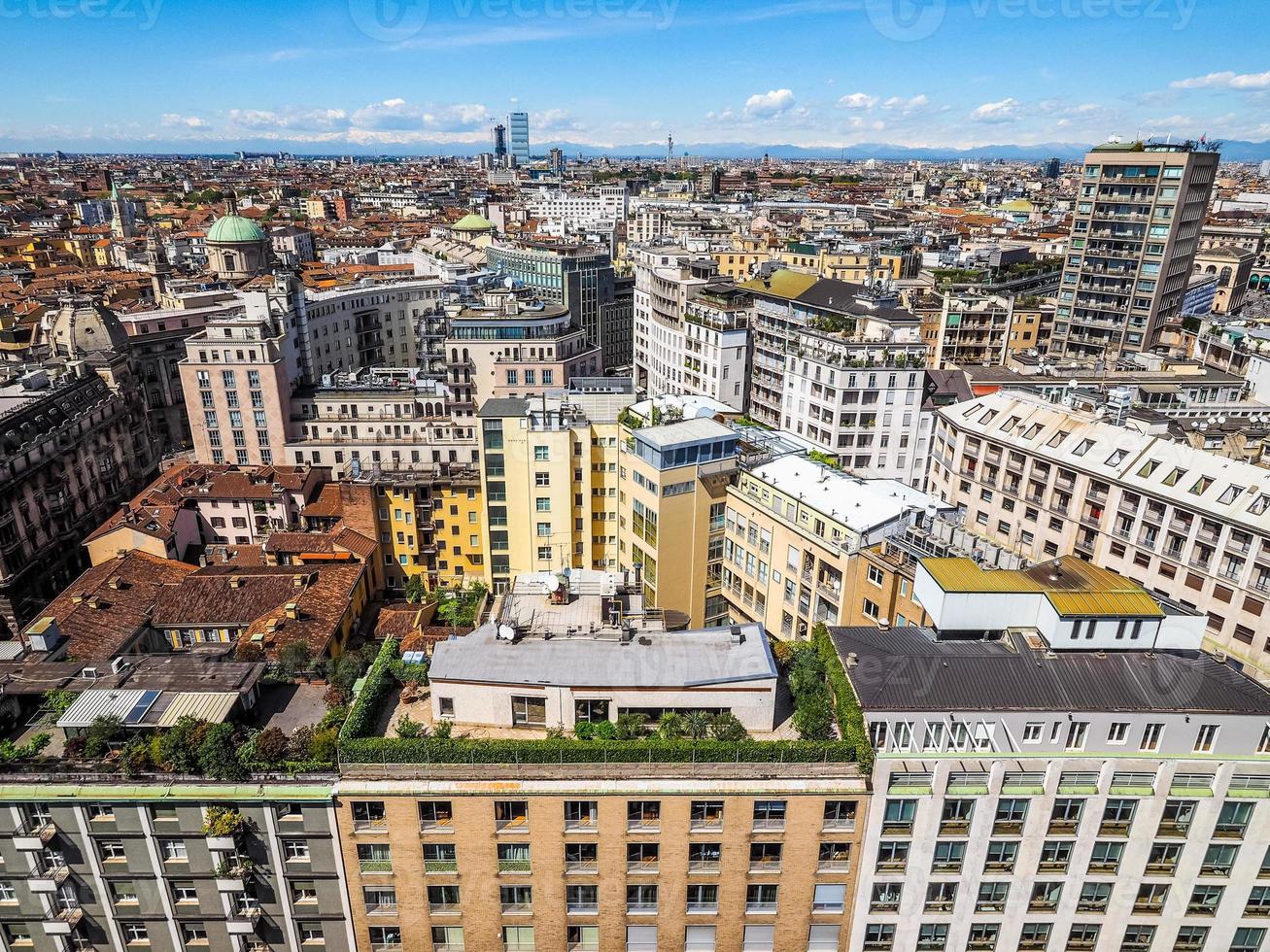 HDR Aerial view of Milan, Italy photo
