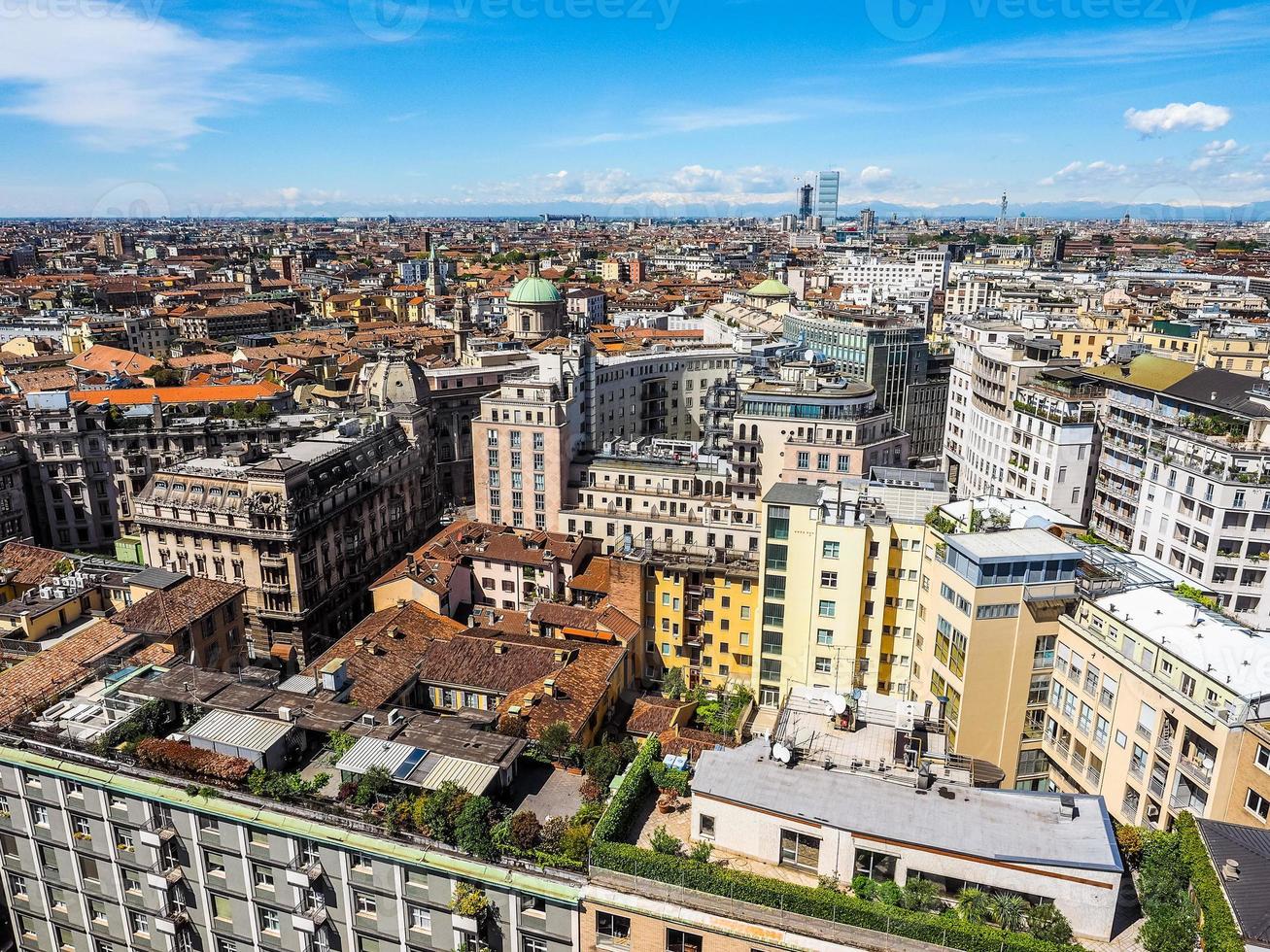 HDR Aerial view of Milan, Italy photo