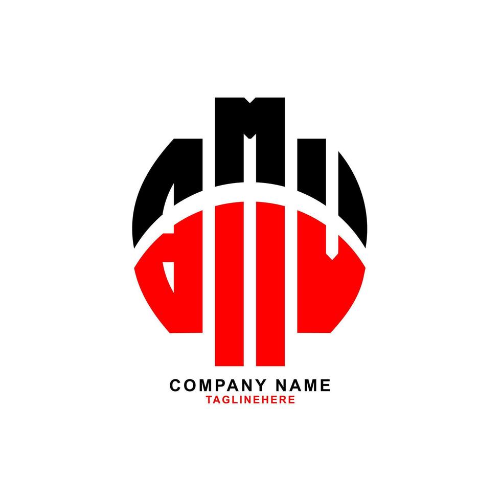 diseño creativo del logotipo de la letra bmv con fondo blanco vector
