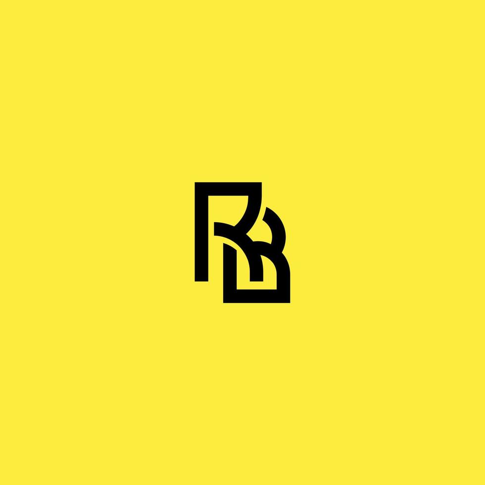 creative BR, RB letter logo vector design with three colors