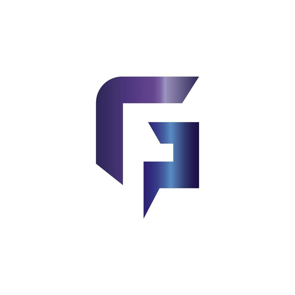 diseño de logotipo de icono de flecha azul de letra fg vector