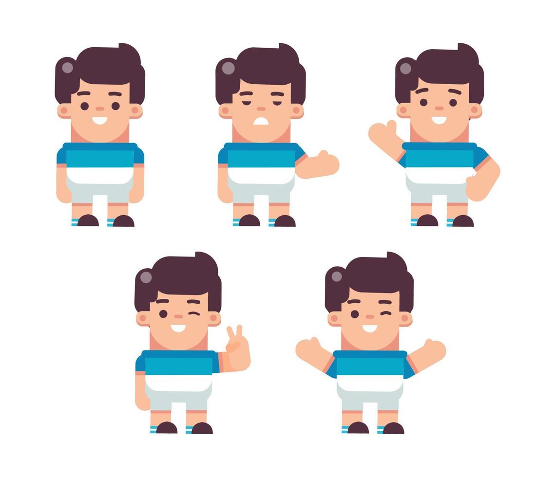 Set of Boy Children expressions Cute vector