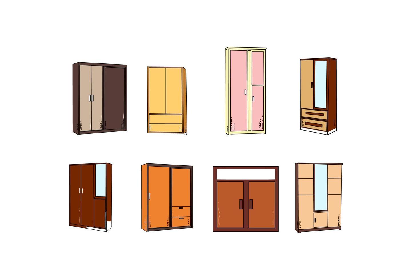 Collection of Cupboard Furniture Design vector