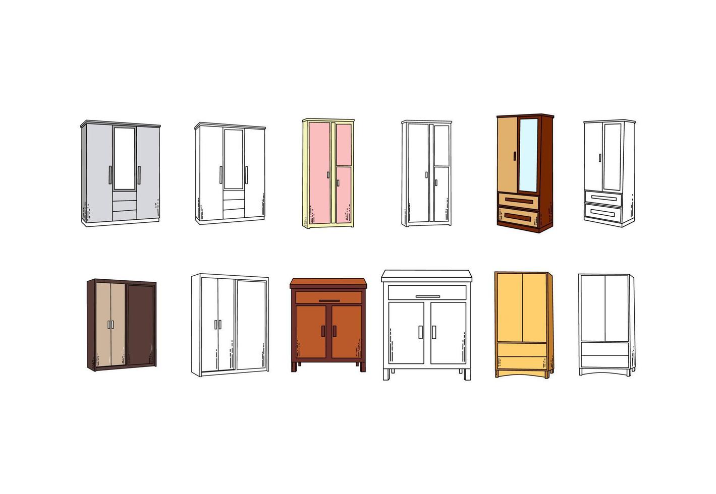 Collection of Cupboard vector
