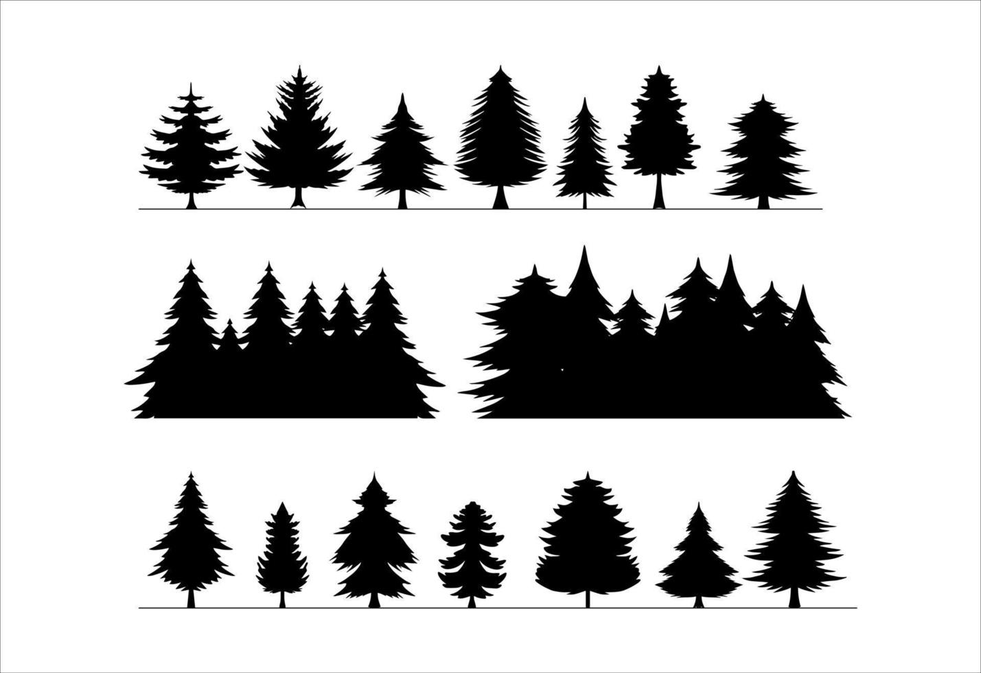 Trees and Pine Silhouette Collection vector