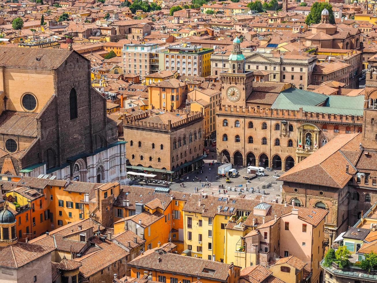 HDR Aerial view of Bologna photo
