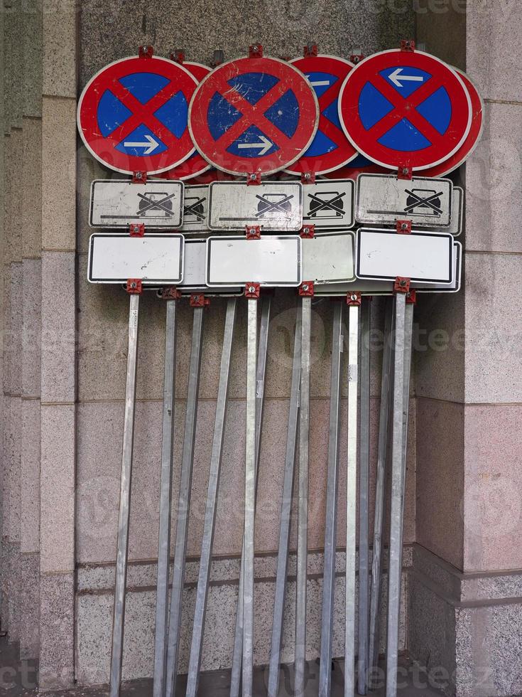 many German no stopping signs photo