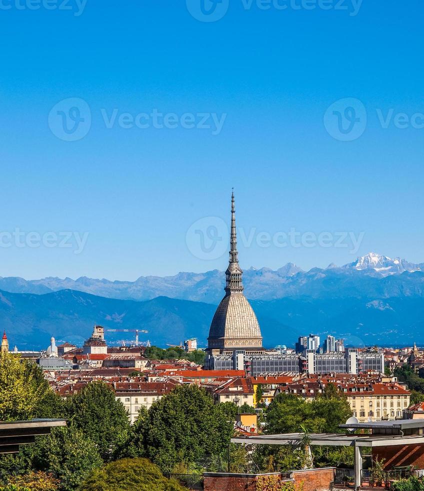 HDR Aerial view of Turin photo