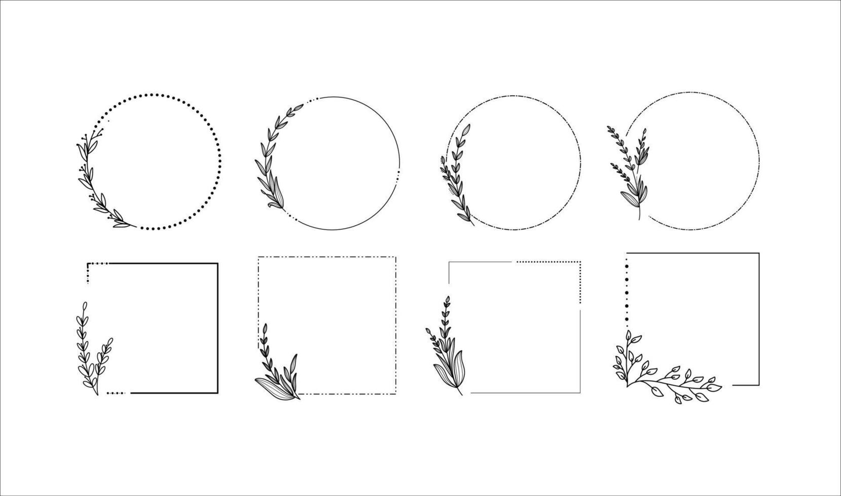 Collection floral frame Border Illustrations vector