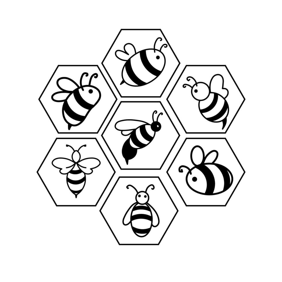 set of Honey Icons vector