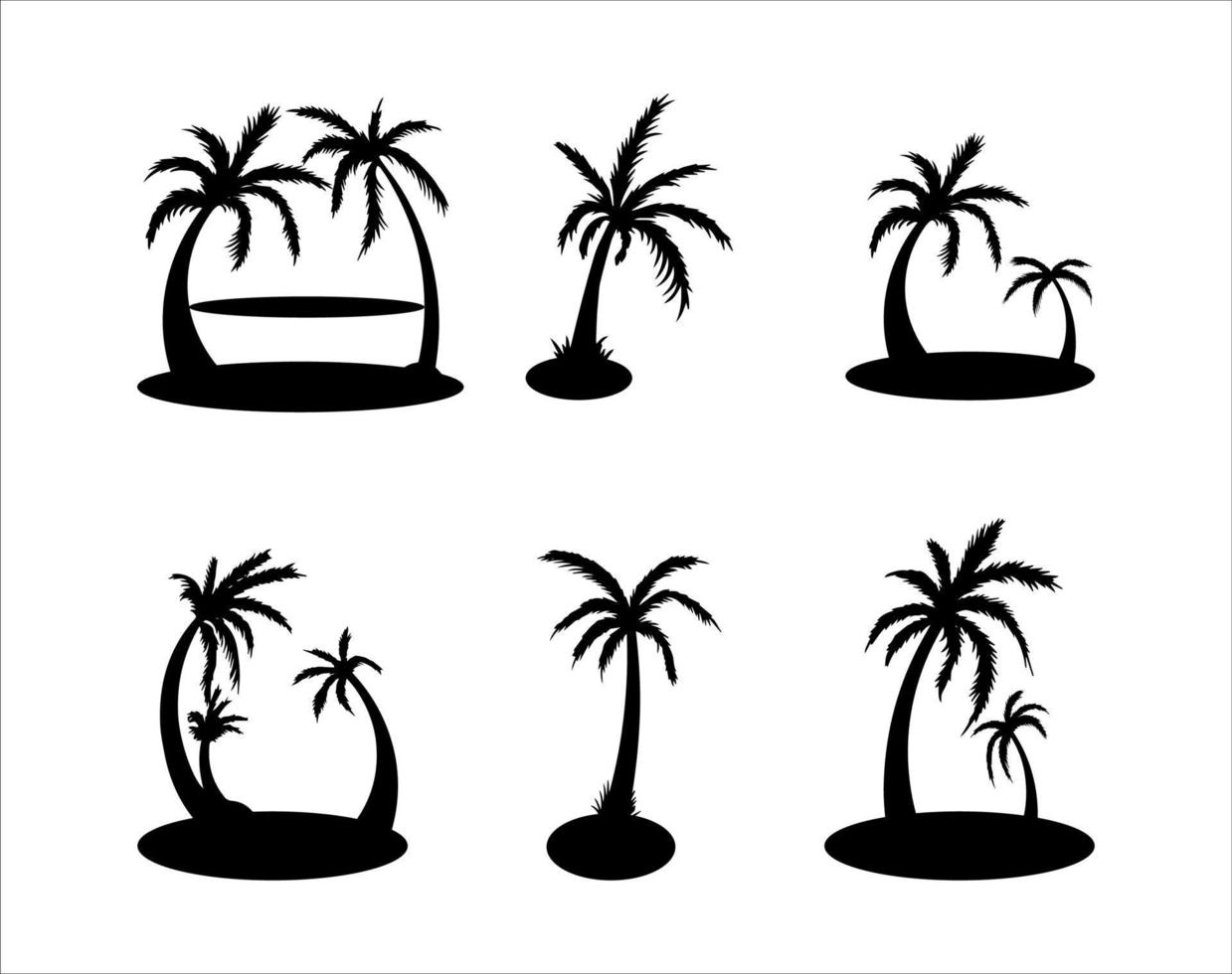 Silhouette Coconut Tree Collection vector