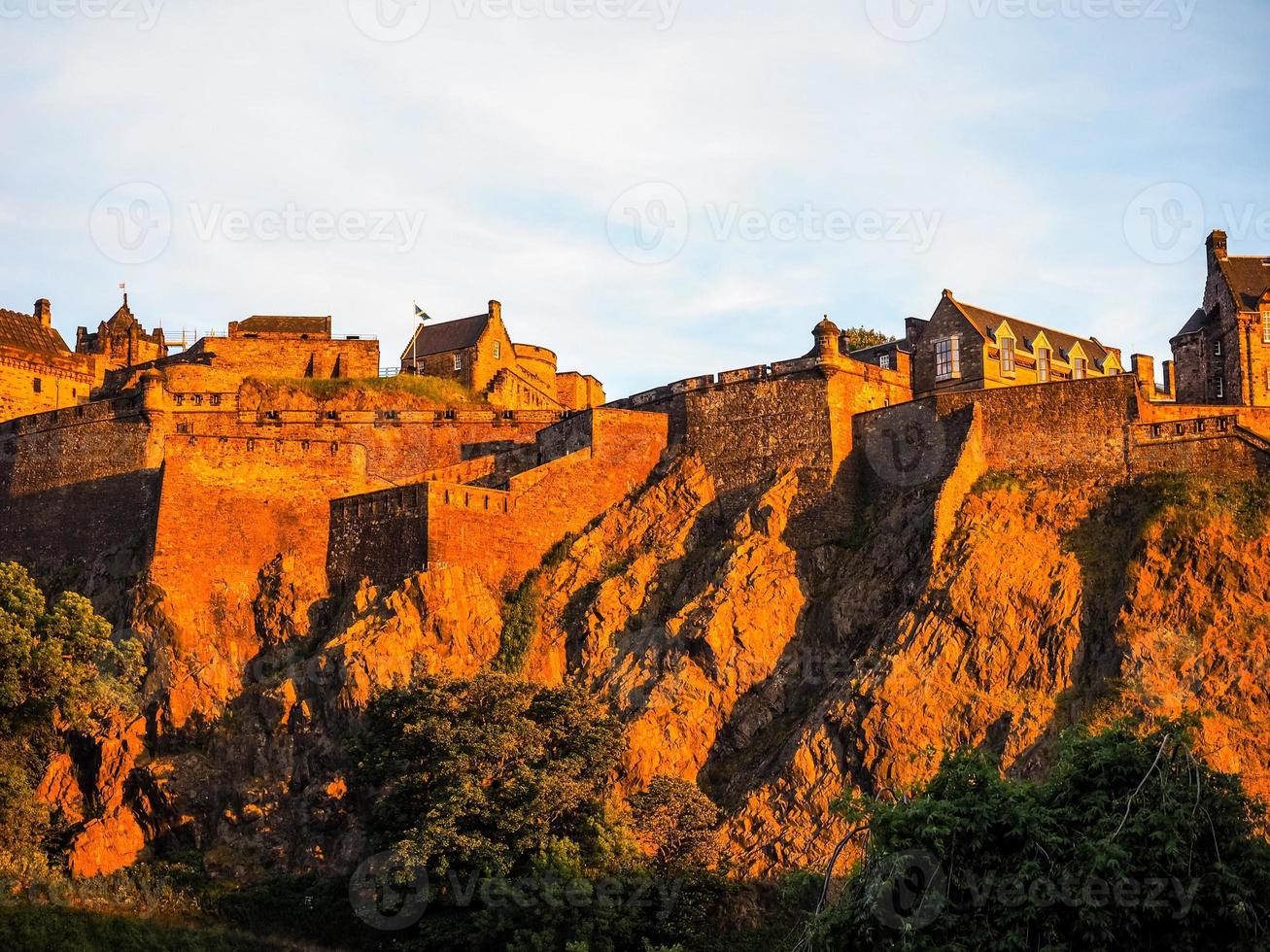 HDR Edinburgh castle at sunset photo