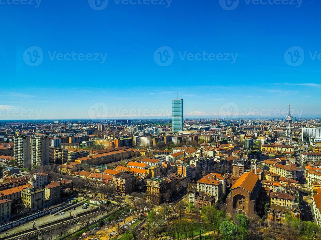 HDR Milan aerial view photo
