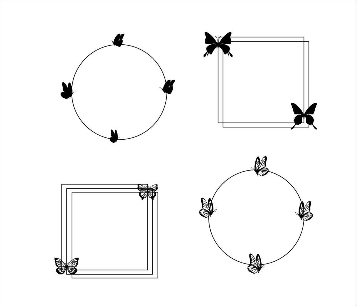 colección de vectores de mariposa marco