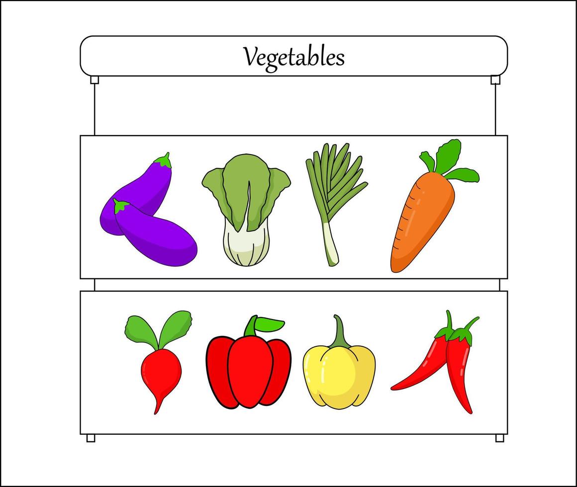 conjunto de verduras vector en colores