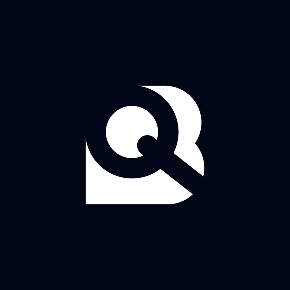 diseño de logotipo de letra qb bq con color blanco vector