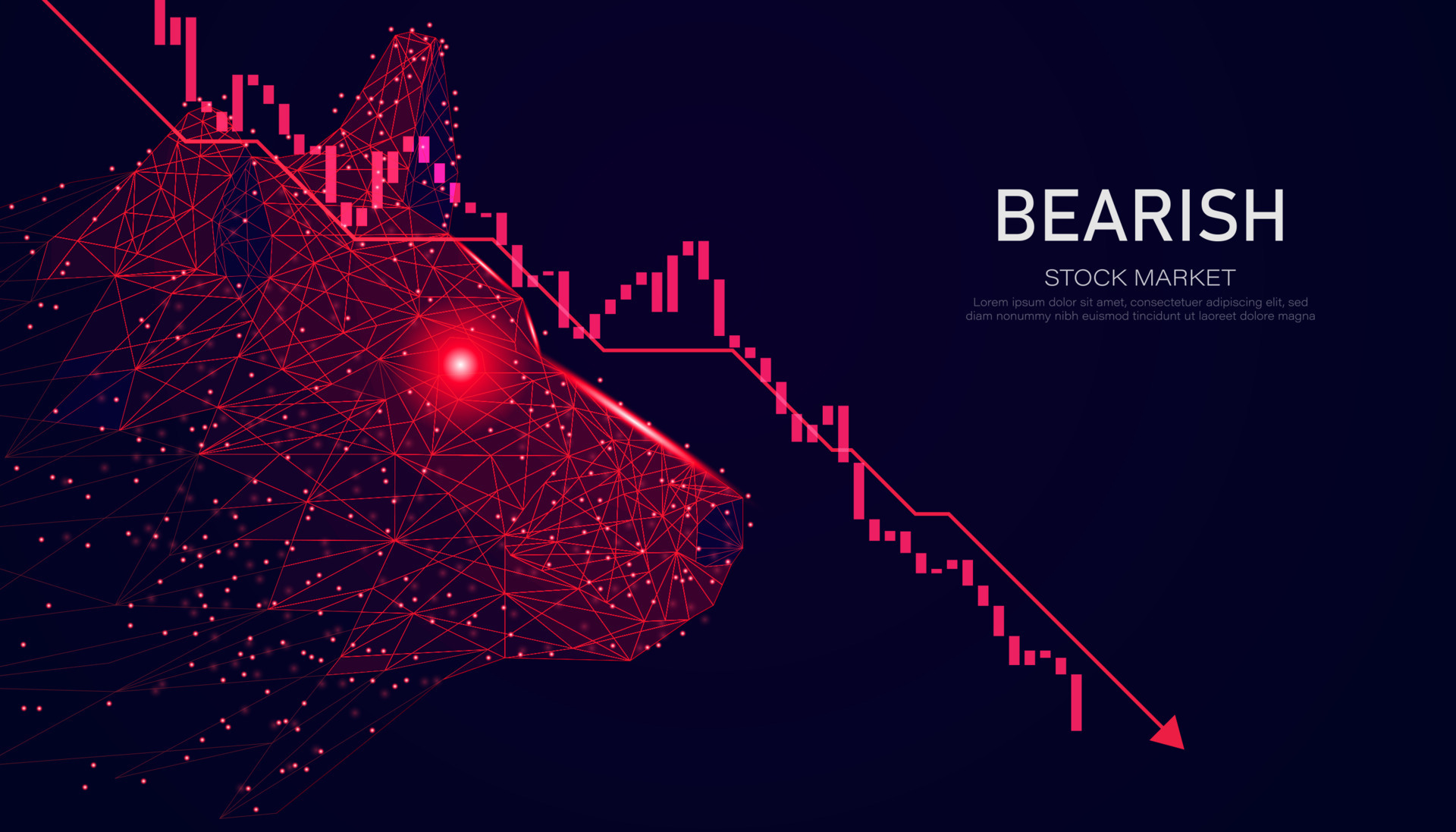 Abstract, stock market downtrend, concept, bearish divergent, polygon