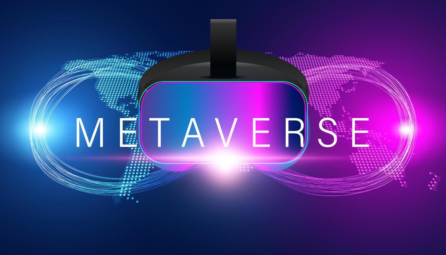 Abstract Metaverse Virtual reality Concept map colorful of Future digital technology metaverse connected to the virtual space on a modern background. vector