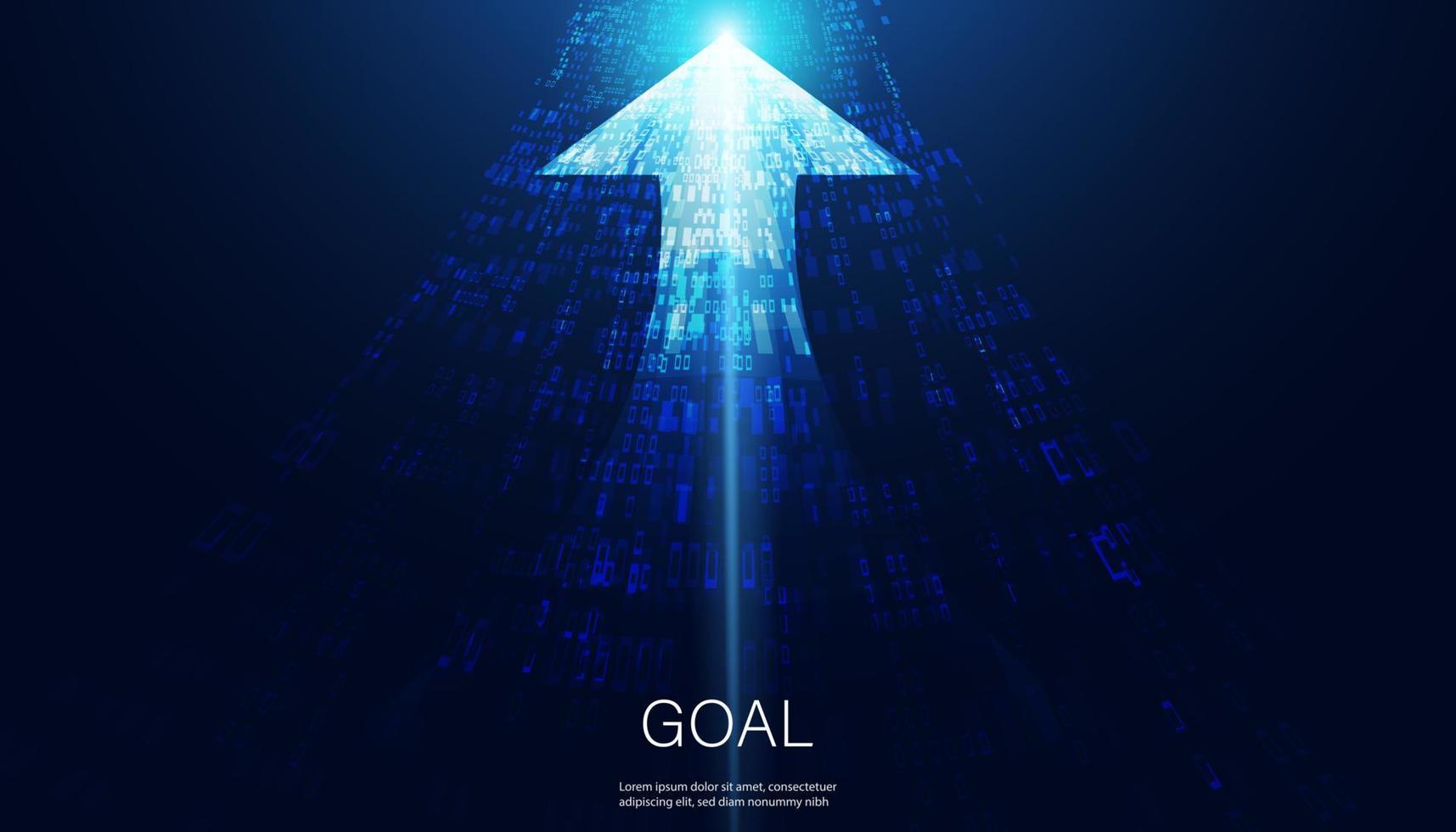 abstract blue light speed arrow Forward Blue Background Hi-Tech Concept Goal Attitude Goal For Success modern technology concept and Copy space vector