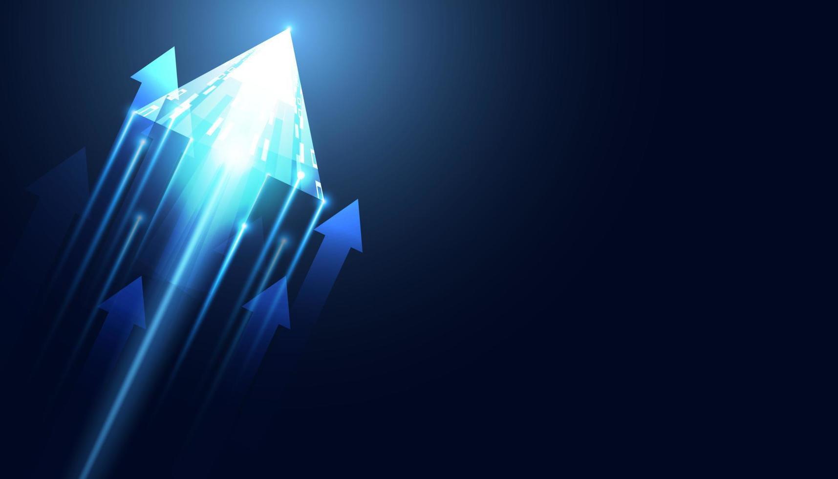 abstract blue light speed arrow Forward Blue Background Hi-Tech Concept Goal Attitude Goal For Success modern technology concept and Copy space vector