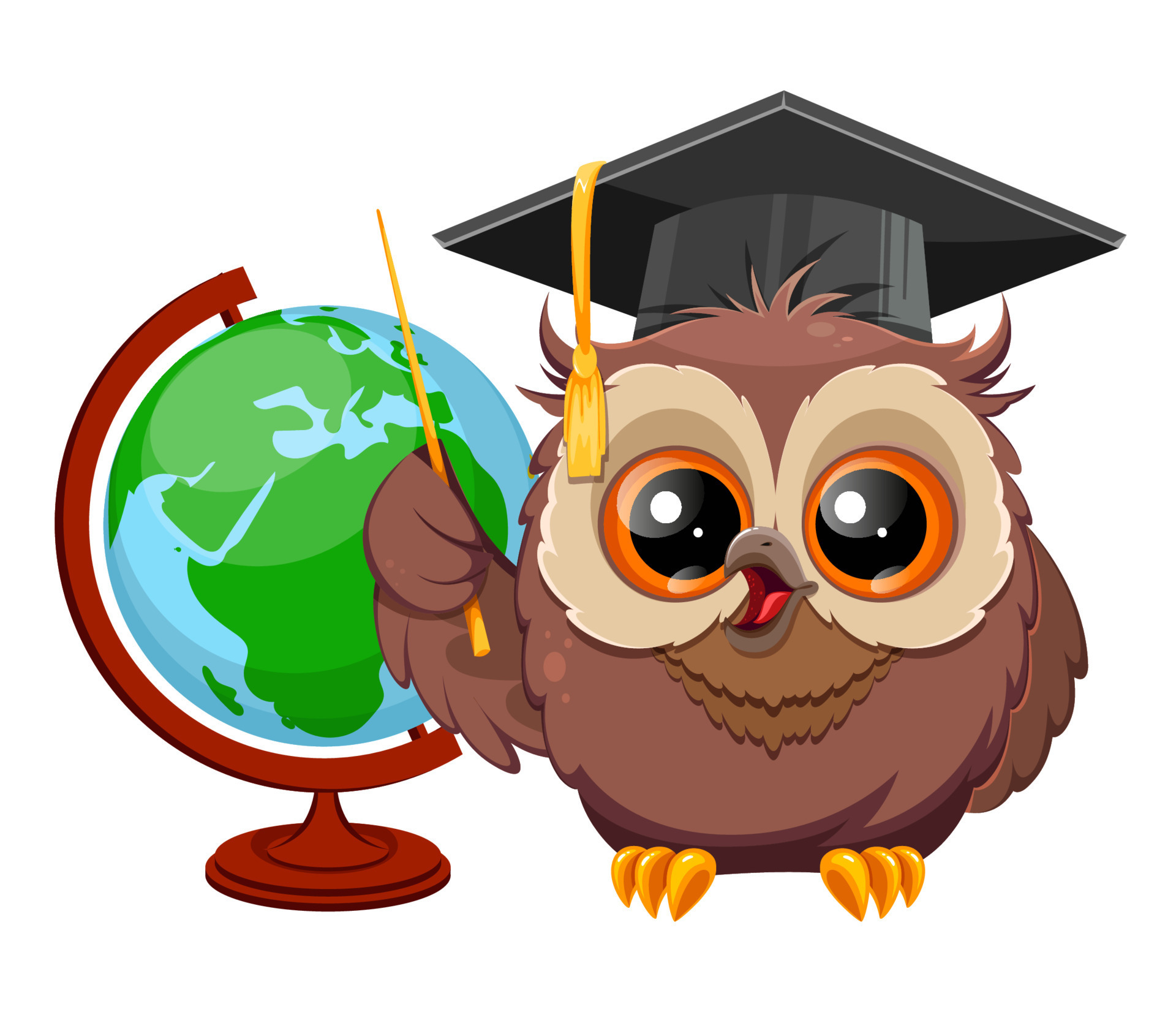 Wise owl in graduation cap. Cute cartoon owl 9840522 Vector Art at Vecteezy