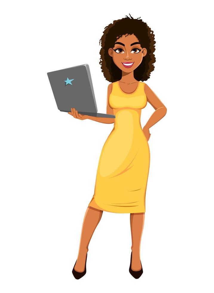 Beautiful African American business woman vector