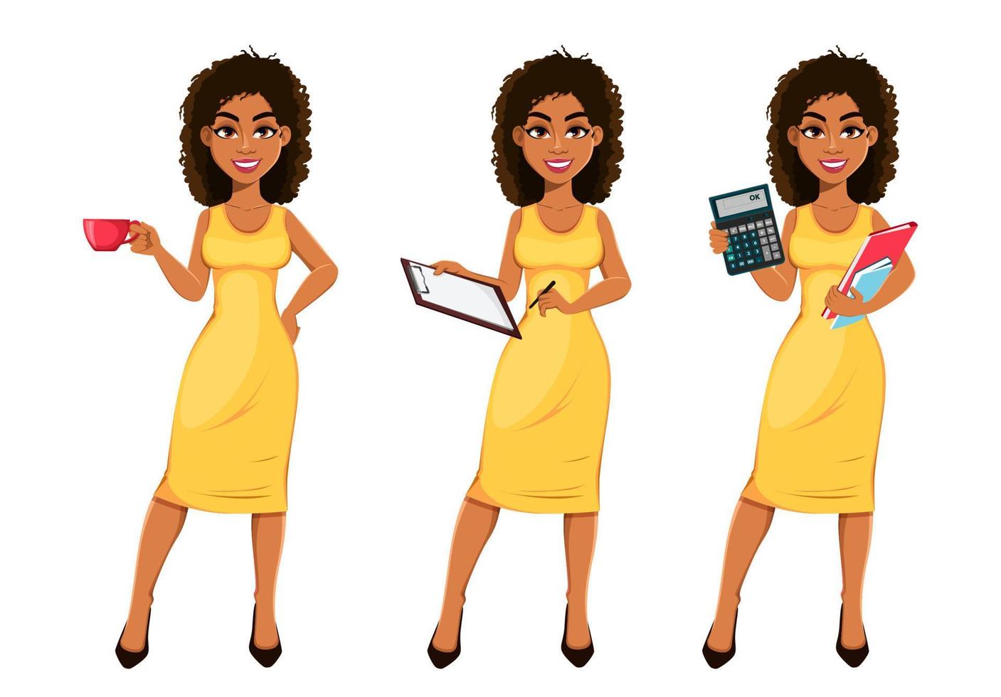 Beautiful African American business woman vector