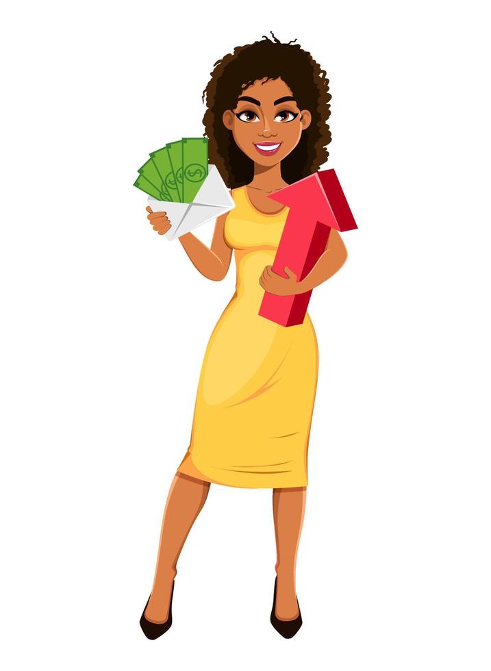 Beautiful African American business woman vector