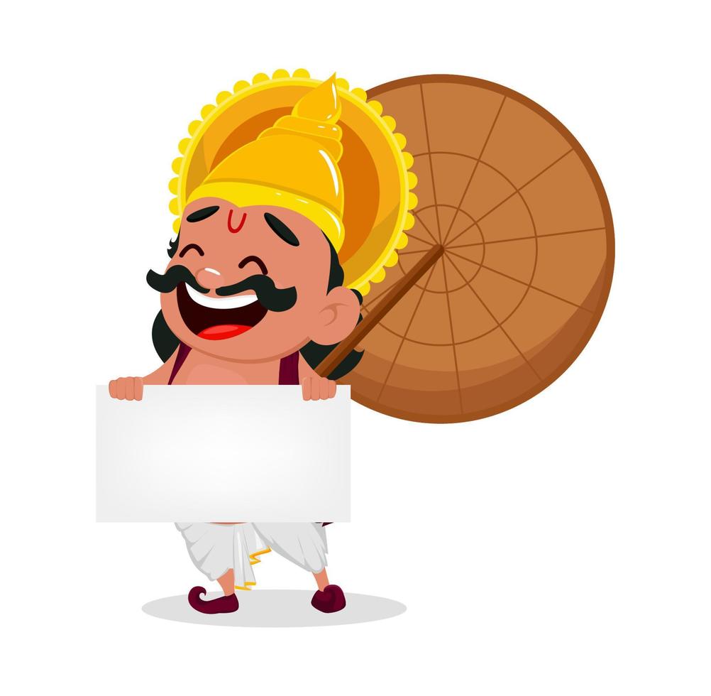 Onam celebration. King Mahabali vector