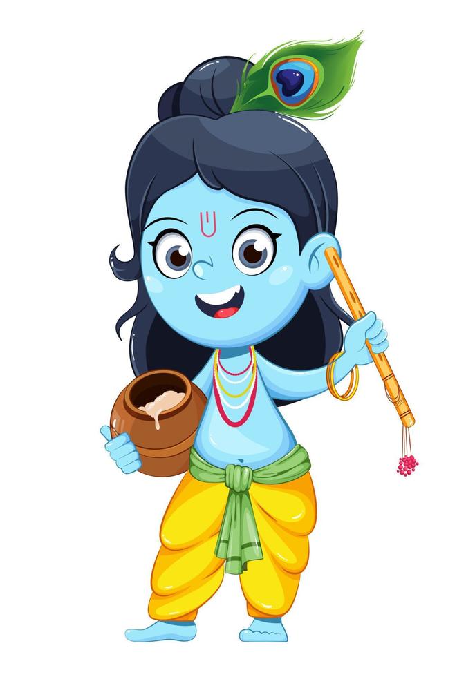 Happy Krishna Janmashtami. Lord Krishna vector