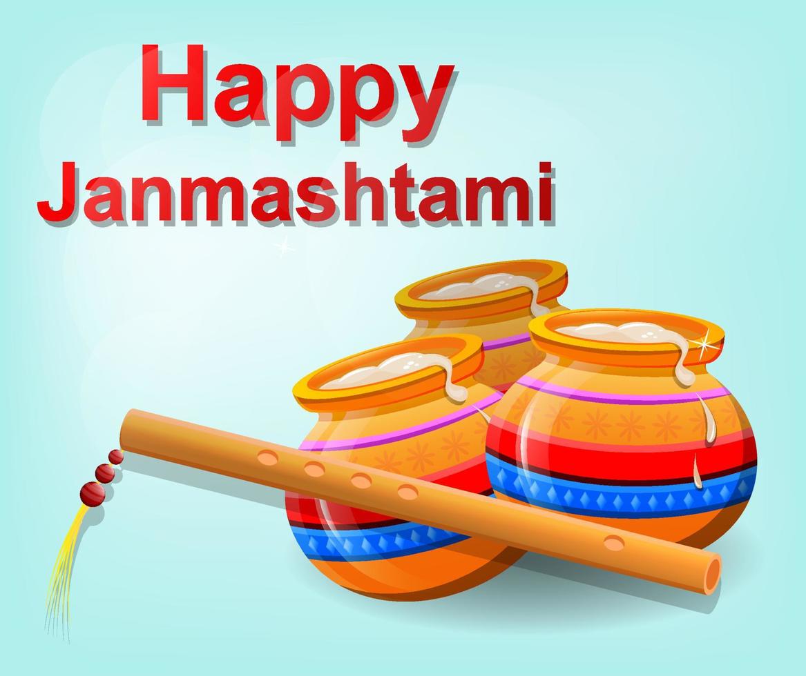 Happy Krishna Janmashtami vector