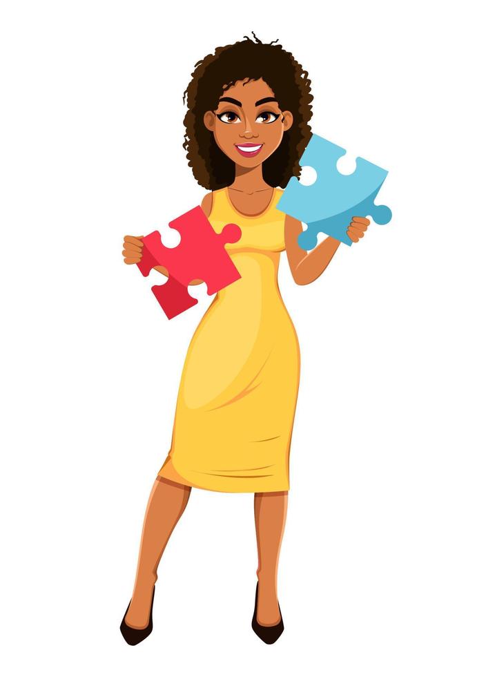 Beautiful African American business woman vector