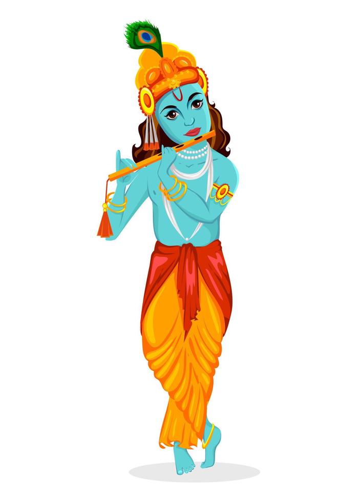 Happy Krishna Janmashtami greeting card vector