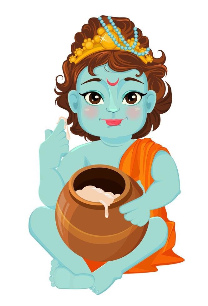 Happy Krishna Janmashtami vector