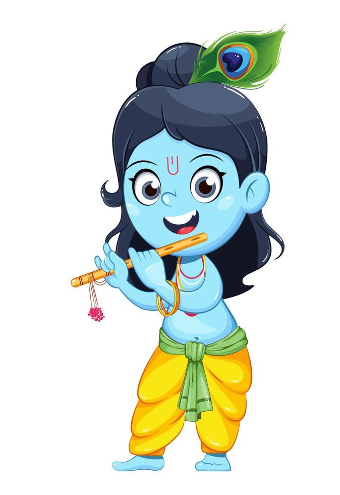 feliz krishna janmashtami. señor krishna vector