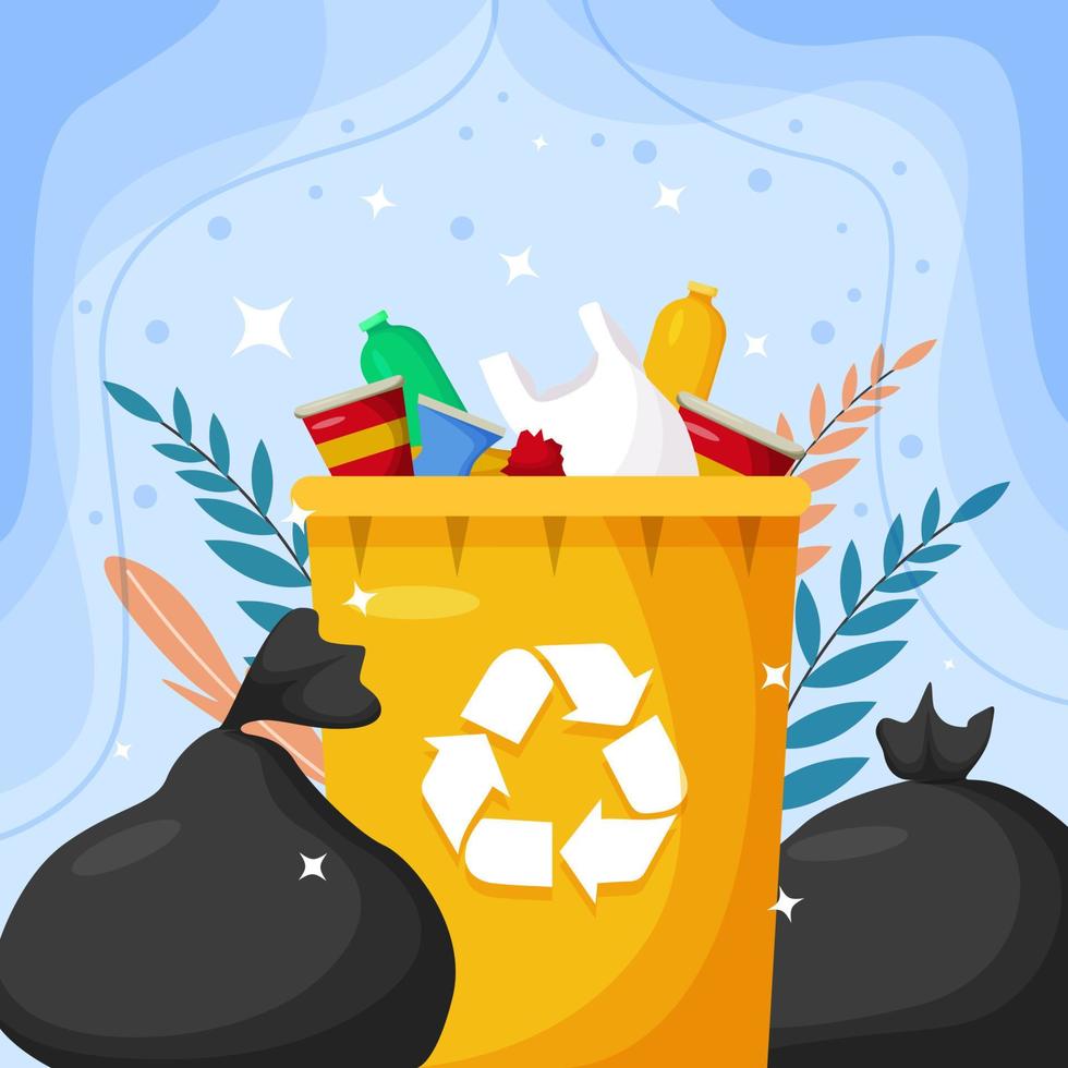 Recycling at Home with Garbage Concept vector