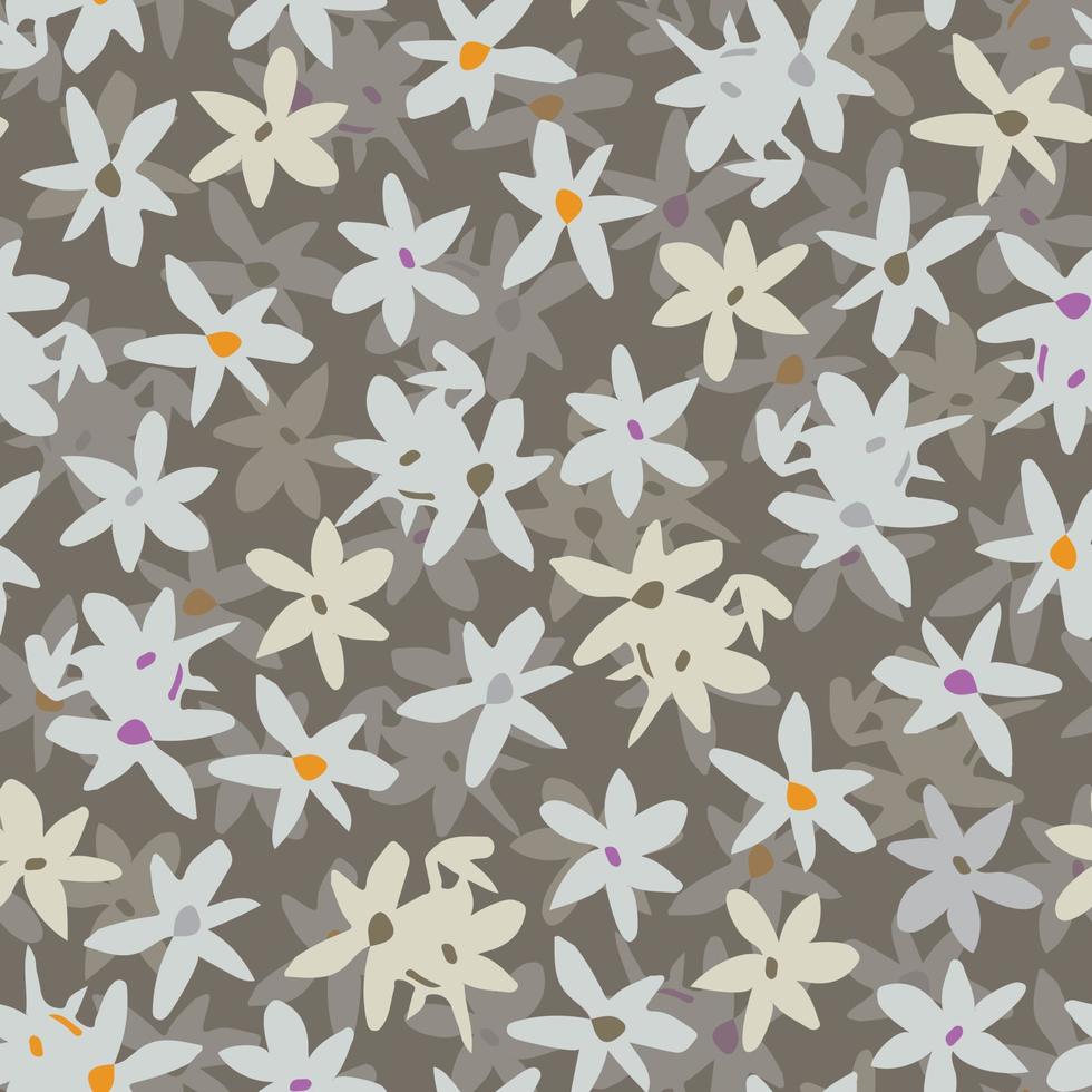 seamless plants pattern background with natural tiny flowers , greeting card or fabric vector
