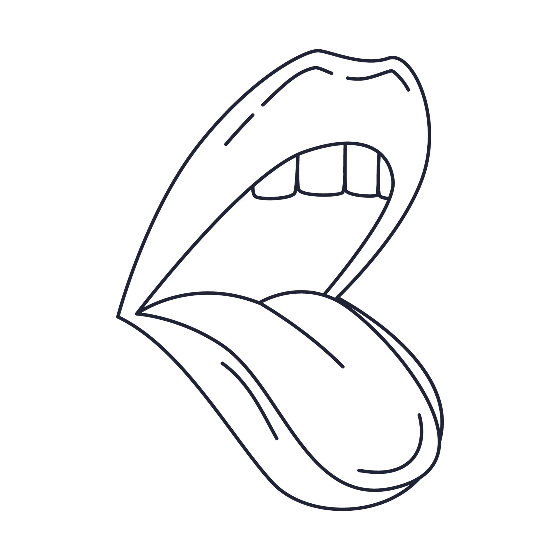 singing mouth coloring page