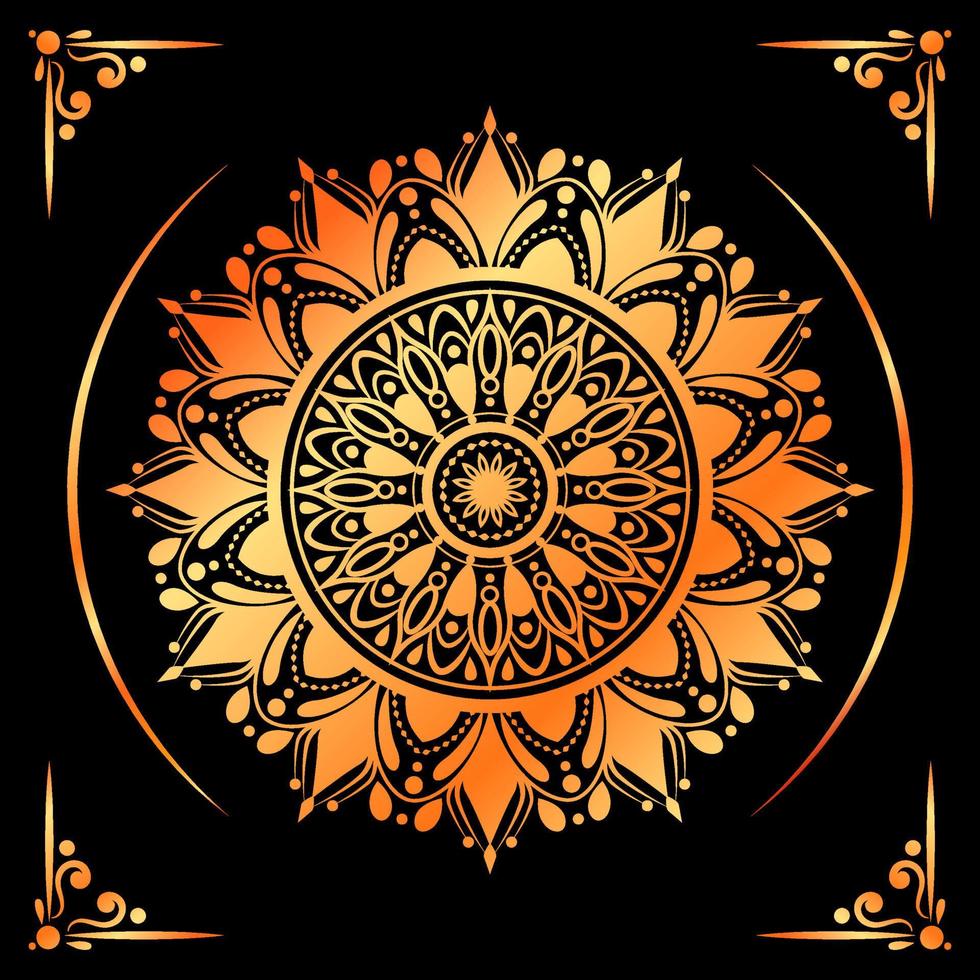 Luxury ornamental mandala design background in gold vector