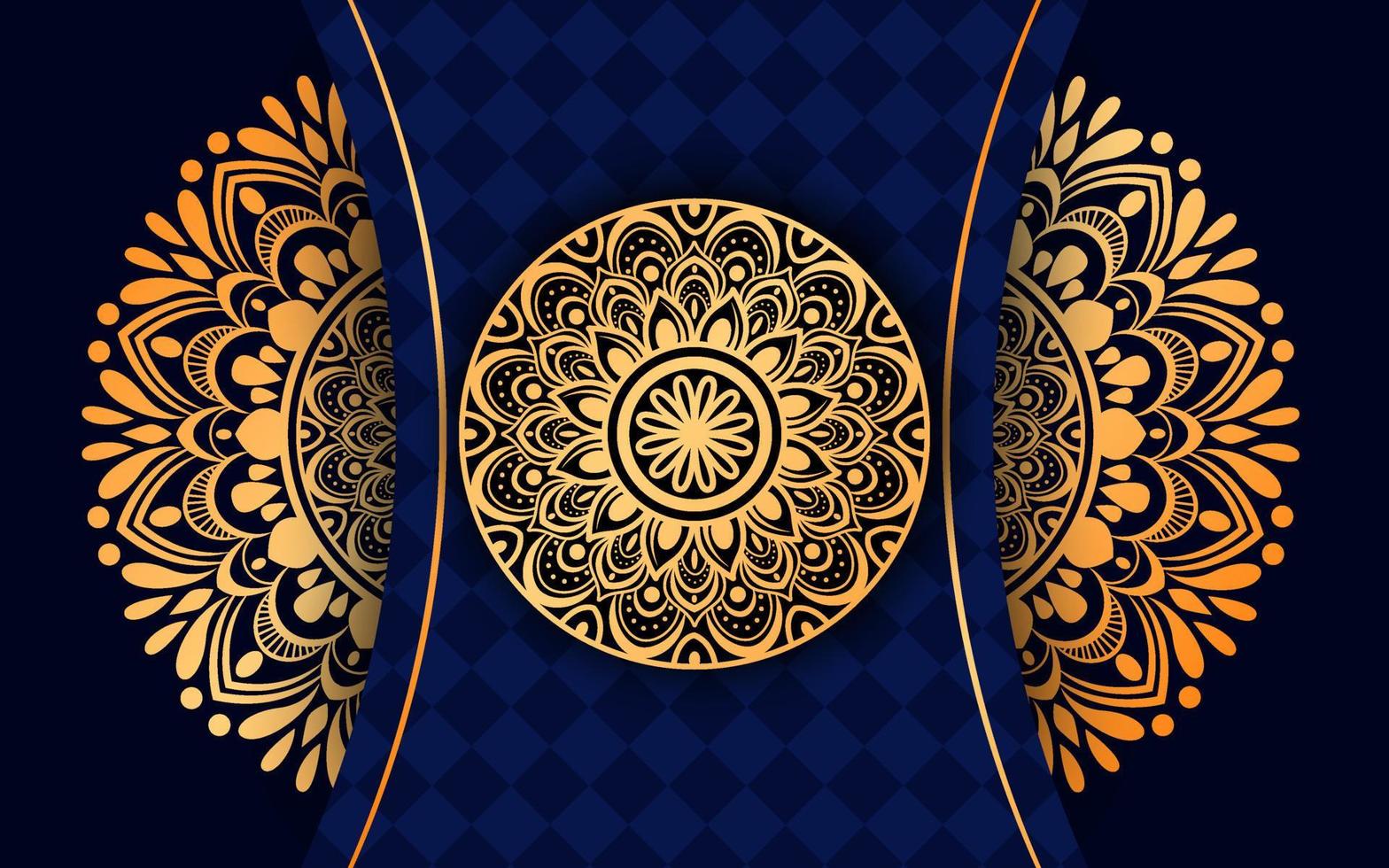 Luxury ornamental mandala design background in gold vector