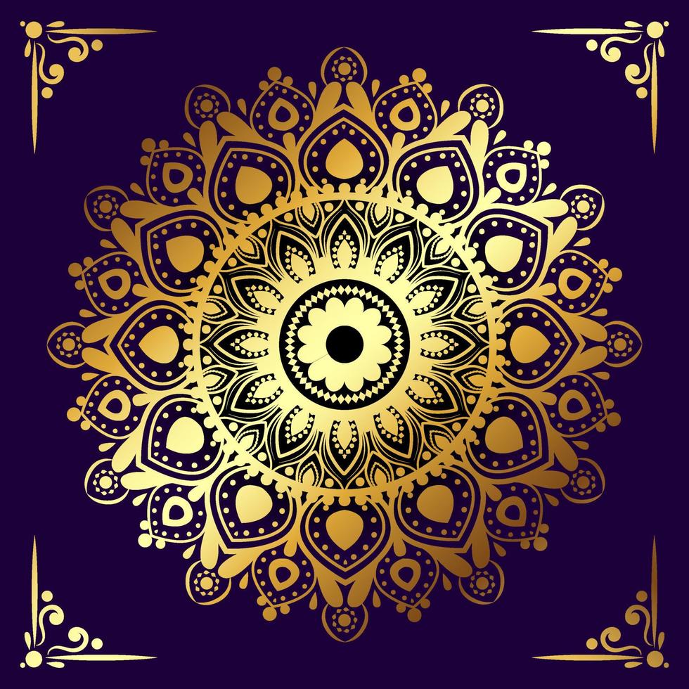 Luxury ornamental mandala design background in gold vector