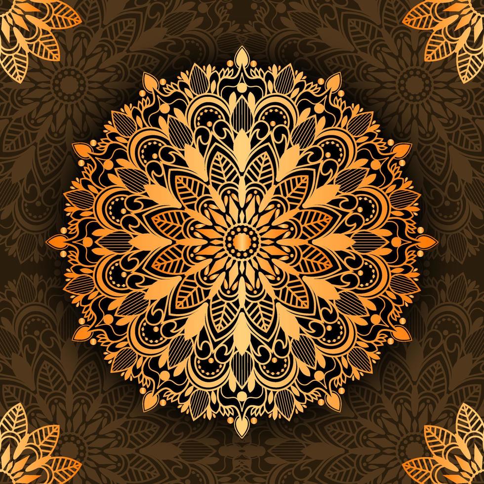 Gradient golden mandala design vector