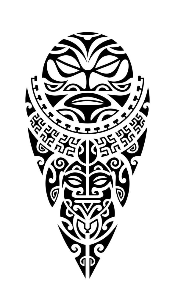 bosquejo del tatuaje estilo maorí para la pierna o el hombro. vector