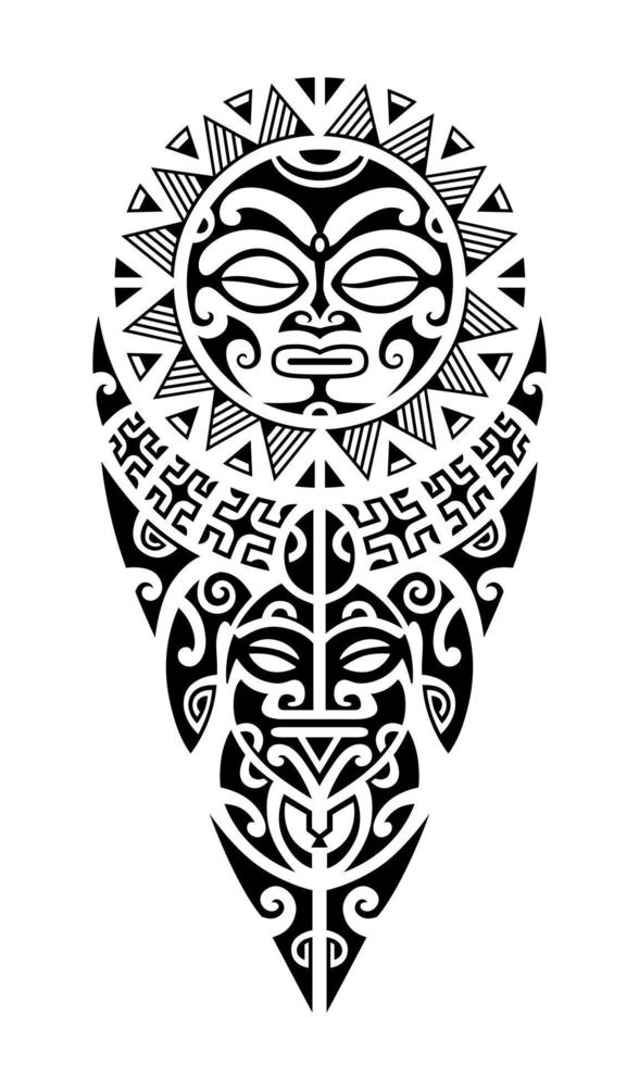 Tattoo sketch maori style for leg or shoulder. vector