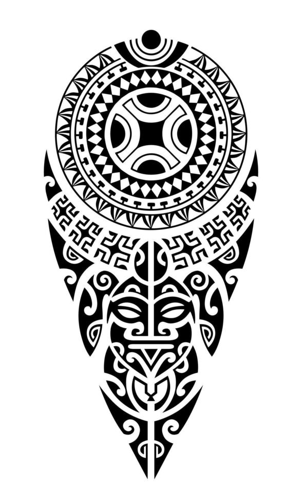 bosquejo del tatuaje estilo maorí para la pierna o el hombro. vector