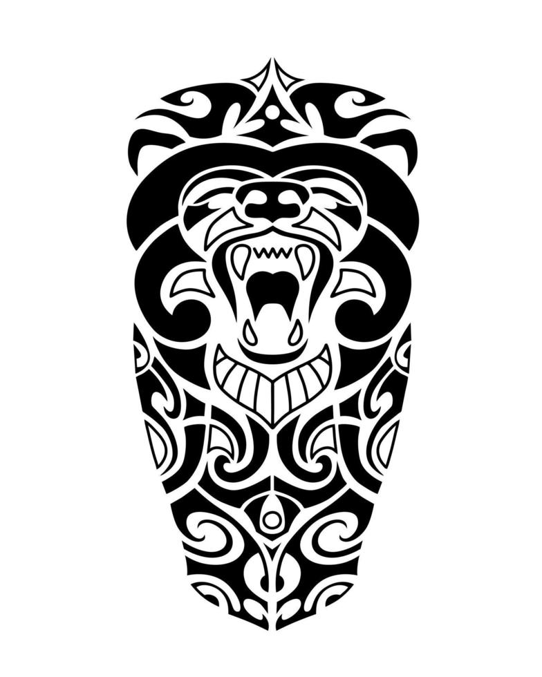 Tattoo sketch maori style for leg or shoulder. vector