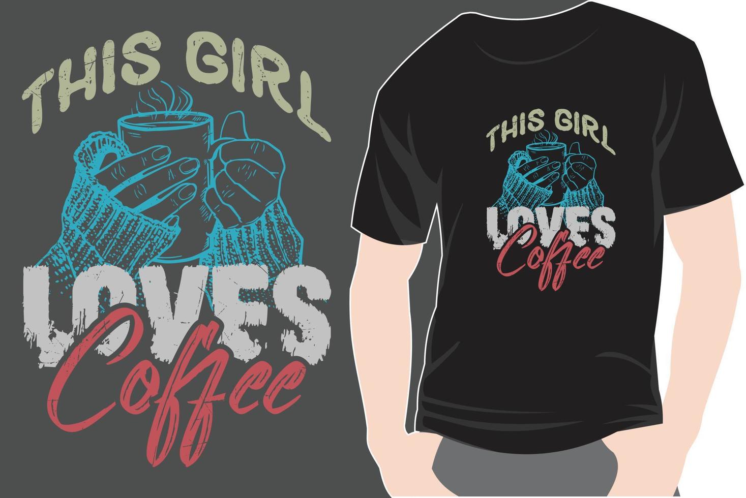 diseño de camiseta de café de moda tipografía retro vintage y gráfico de ilustración de arte de letras vector