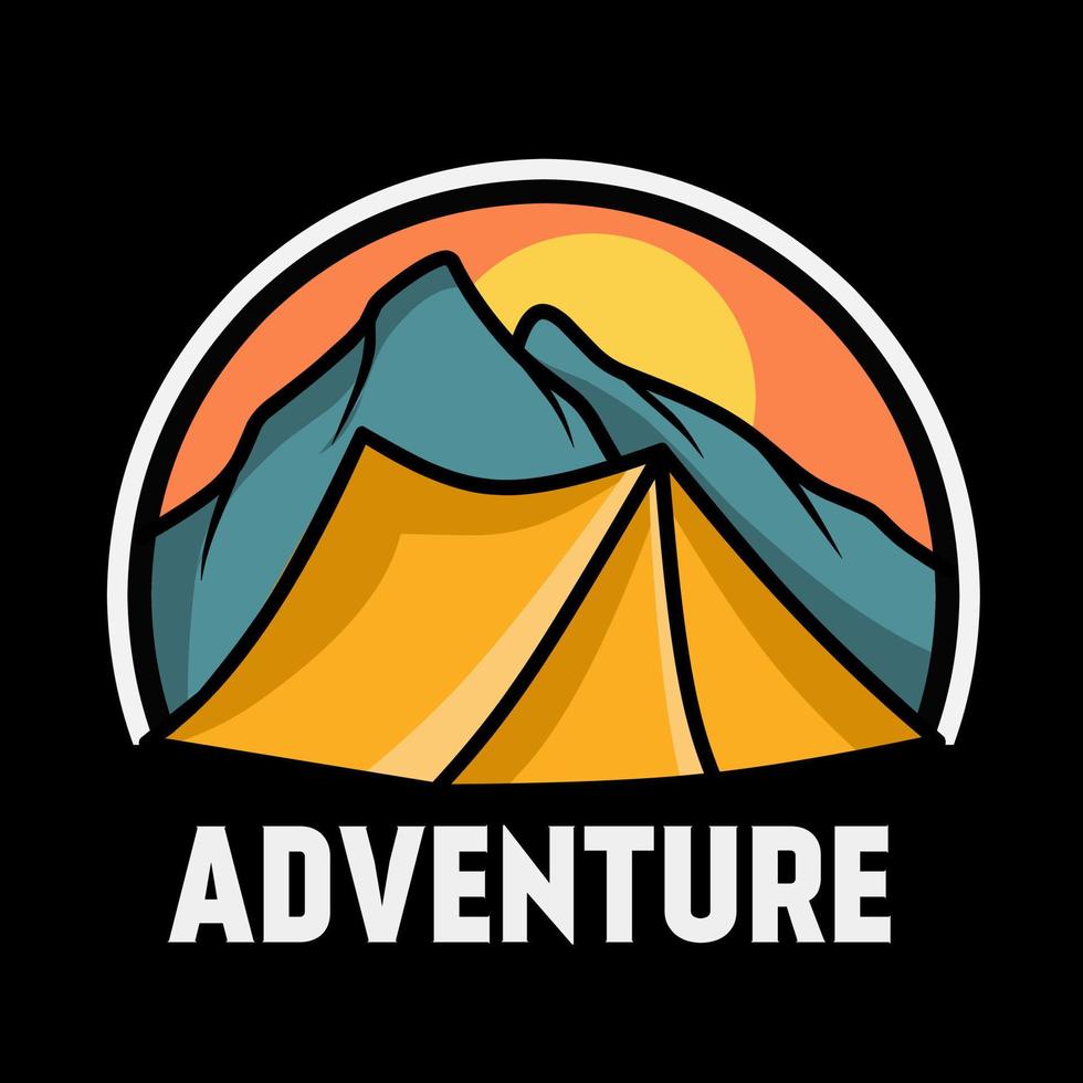 illustration vector graphic of camping in mountain perfect for print,etc.